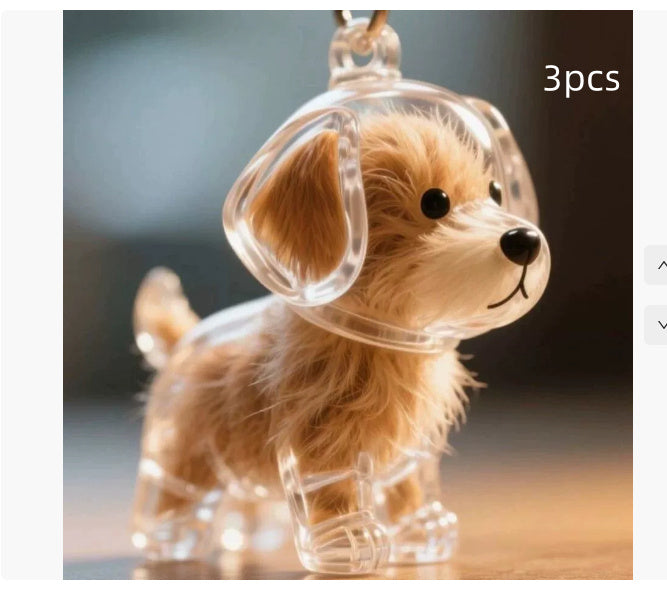 Dog Fur Storage Cute Pendant Keychain Bag Charm