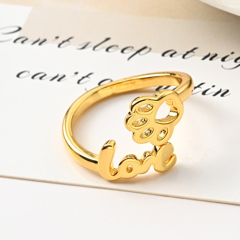 Letter Love Pet Cat Dog Paw Creative Cute