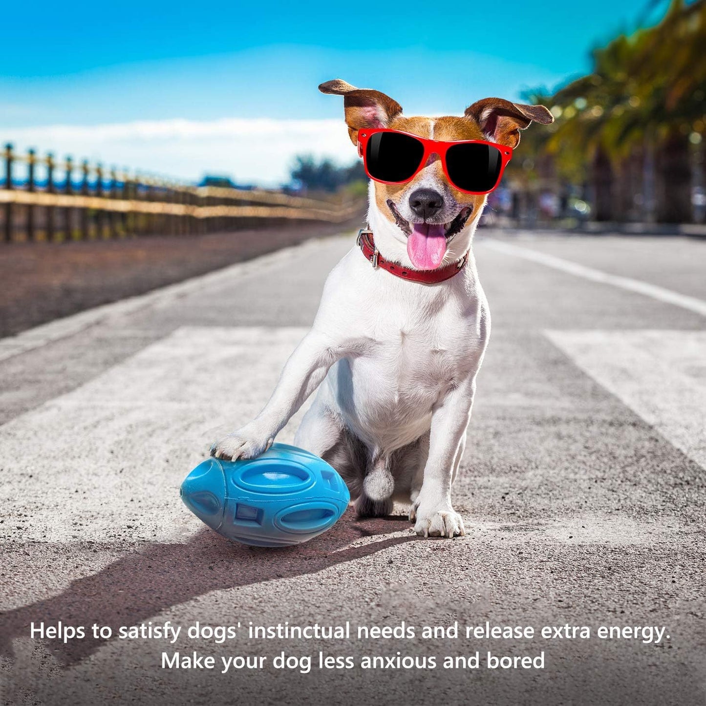 Squeaky Dog Toys For Aggressive Chewers Rubber Puppy Chew Ball With Squeaker, Almost Indestructible And Durable Pet Toy For Medium And Large Breed