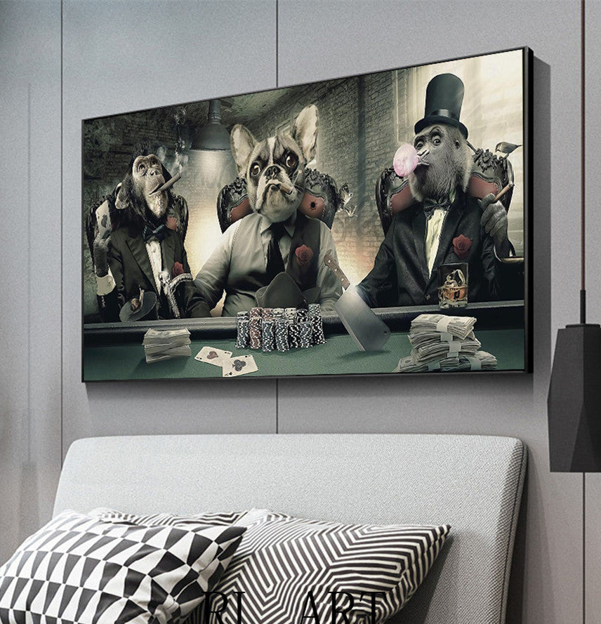 Monkeys And Dogs  Modern Home Decoration Art Painting