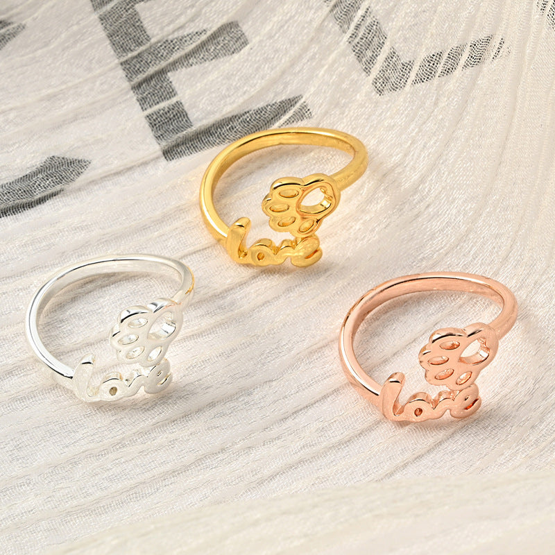 Letter Love Pet Cat Dog Paw Creative Cute