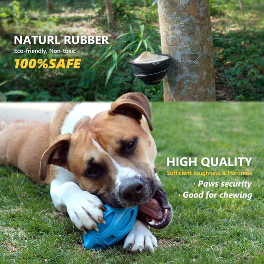 Squeaky Dog Toys For Aggressive Chewers Rubber Puppy Chew Ball With Squeaker, Almost Indestructible And Durable Pet Toy For Medium And Large Breed