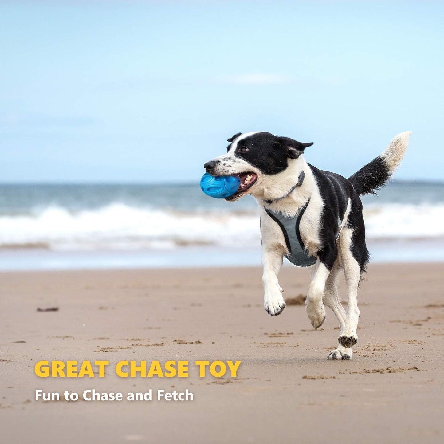 Squeaky Dog Toys For Aggressive Chewers Rubber Puppy Chew Ball With Squeaker, Almost Indestructible And Durable Pet Toy For Medium And Large Breed